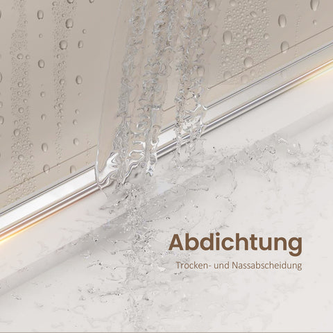 EMKE Duschkabine mit Schwingtüren (für den Einbau in Eck-Duschen, ergonomische Knopf-Griffe Höhe: 195 cm)