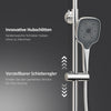 EMKE Duschsystem „F12“ – Thermostat-Duschset mit 260x260 mm Kopfbrause, Handbrause & Einhebelsteuerung, Aufputz, Chrom