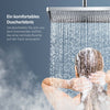 Duschsystem mit Thermostat, Kopf- & Handbrause sowie Glasablage