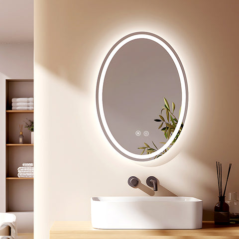 LED-Badezimmerspiegel OLM19 energiesparend, mit Antibeschlag und 3 Farbtemperaturen