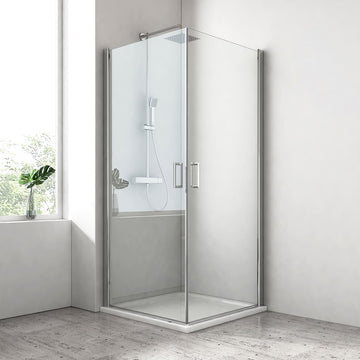 Duschkabine mit doppelter Schwingtür für Eckeinbau, 195 cm hoch, leicht zu reinigen