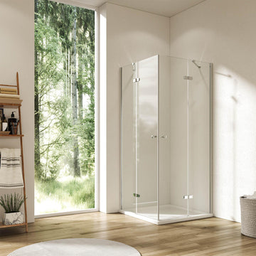 Moderne Duschkabine für den Eckeinbau mit Doppeltür