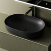 Ovales Aufsatzwaschbecken aus Keramik mit kratzfester Oberfläche