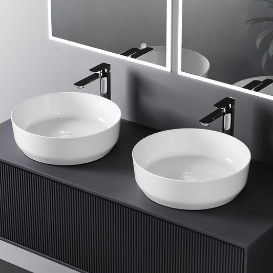 Rundes Keramik-Aufsatzwaschbecken mit elegantem Design für moderne Bäder