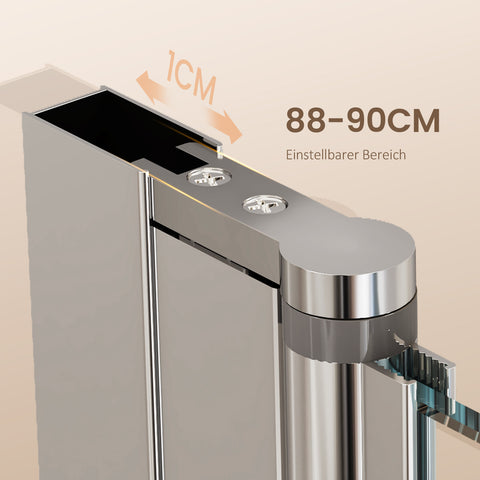 EMKE Duschkabine mit Schwingtüren (für den Einbau in Eck-Duschen, ergonomische Knopf-Griffe Höhe: 195 cm)
