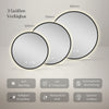 EMKE OLM09 LED-Badezimmerspiegel rund mit Uhr, Anti-Beschlag, neutrales Licht (4300K), dimmbar, Ø60/70/80 cm