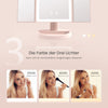 EMKE CM03 Kosmetikspiegel mit Licht, wiederaufladbar, 3 Lichtfarben, 2X/5X-fache Vergrößerung, 180° drehbar, Touch-Schalter, Memory-Funktion, rosa/weiß