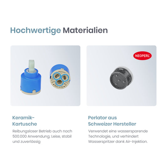 Duscharmatur aus 4MS-Kupfer mit ultraflachem Auslauf und Wassersparfunktion