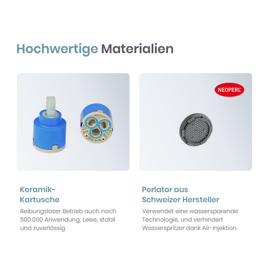 Duscharmatur mit ultra-flachem Auslauf & Wasserspar-Funktion