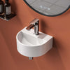 Keramik-Hängewaschbecken mit Armaturenbohrung, halbrund & platzsparend für kleine Bäder
