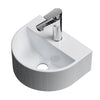 Keramik-Hängewaschbecken mit Armaturenbohrung, halbrund & platzsparend für kleine Bäder