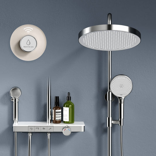 Duschsystem mit Thermostat, Kopf- & Handbrause mit Wassersparfunktion