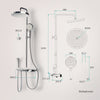 Duschsystem mit Thermostat, Kopf- & Handbrause mit Wassersparfunktion