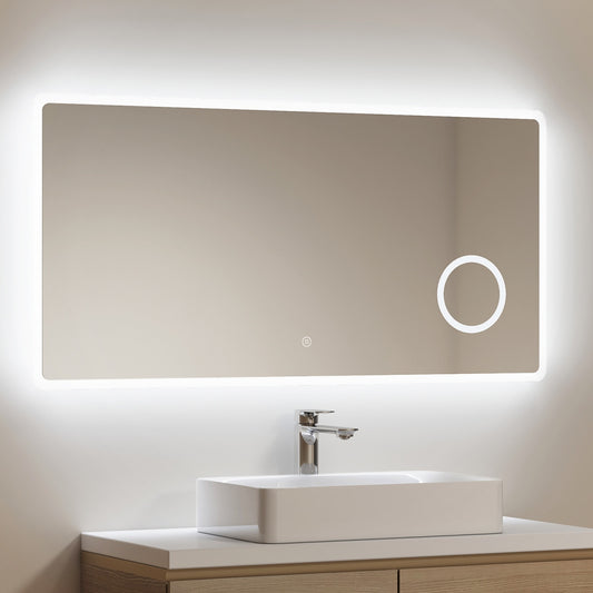 Rahmenloser LED-Spiegel mit Touch‑Bedienung