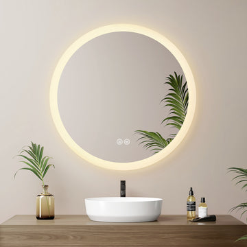 Runder LED-Badspiegel mit Anti‑Beschlagfunktion