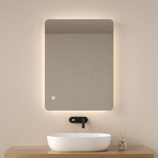 Echteckiger Badspiegel mit integrierter LED-Beleuchtung
