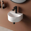 Keramik-Hängewaschbecken mit Armaturenbohrung, halbrund & platzsparend für kleine Bäder