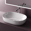 Ovales Aufsatzwaschbecken aus Keramik mit kratzfester Oberfläche