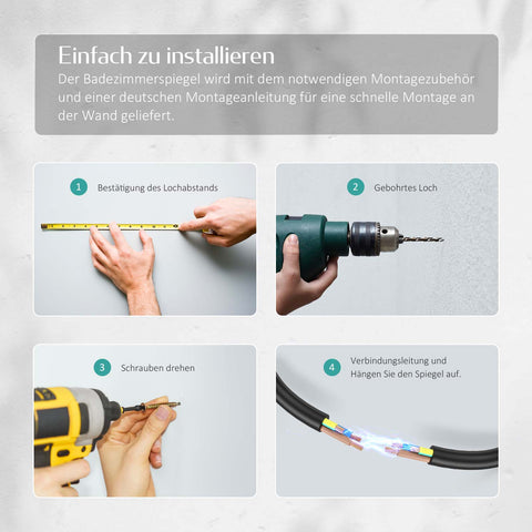EMKE LM07 LED-Spiegel mit Touchschalter
