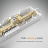 Duschsystem mit Thermostat, runder Kopfbrause & 3-Strahl-Handbrause – in Weiß