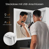 Spiegelschrank mit LED-Beleuchtung, Steckdose & Soft-Close, 1 Tür links angeschlagen