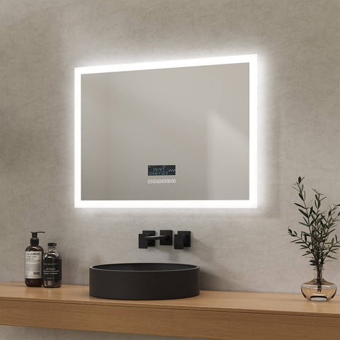EMKE NLM03 LED-Badspiegel mit Touch-Schalter rechteckig, optional mit Anti-Beschlag