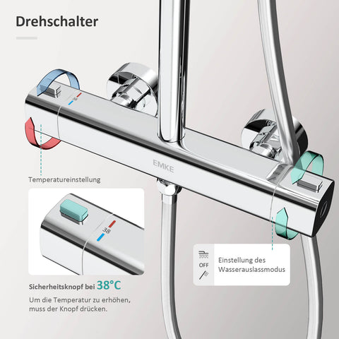 EMKE Duschsystem Duschgarnitur „F06