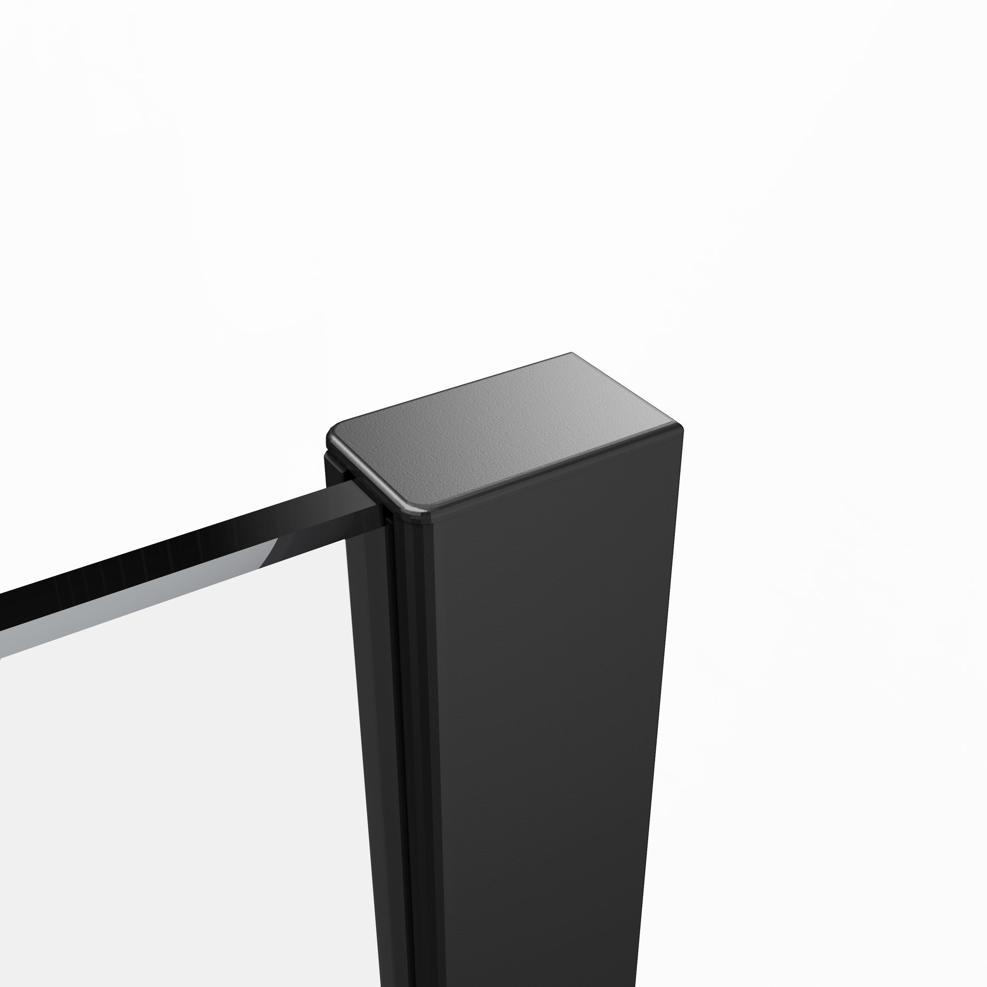 emke walk-in duschwand duschtueren glas schwarz detail