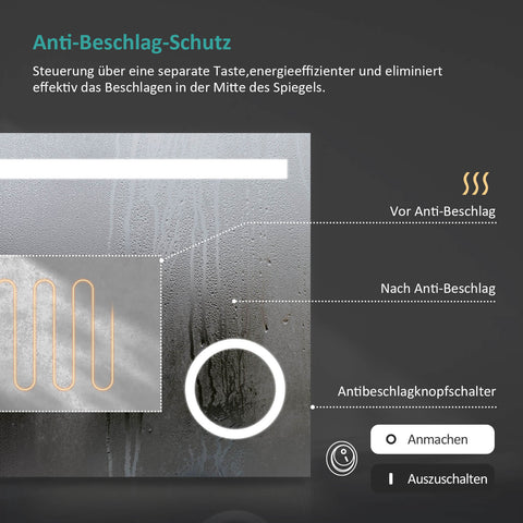 lm08 led badspiegel anti-beschlag schutz