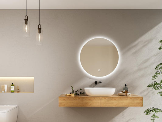 Badezimmerbeleuchtung und Armaturen, um die Atmosphäre Ihrer persönlichen Dusche zu intensivieren.