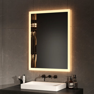 EMKE Badspiegel “LeeMi π Lite” 60*80cm mit 3000K LED Beleuchtung Vertikal/Horizontal Montage