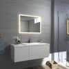 EMKE® Badezimmerspiegel Led Badspiegel, Viereckig, Wandschalter, 3000K Warmweiß