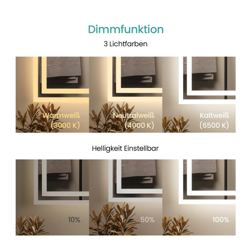 Badezimmerspiegel Dimlite LM04 - 60 x 80 cm / Touch + 3 Farben + Anti-Beschlag + Mit Bewegungssensor - Bild 28