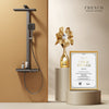 Duschsystem mit Thermostat, Regendusche & einstellbarem Wasserdurchfluss