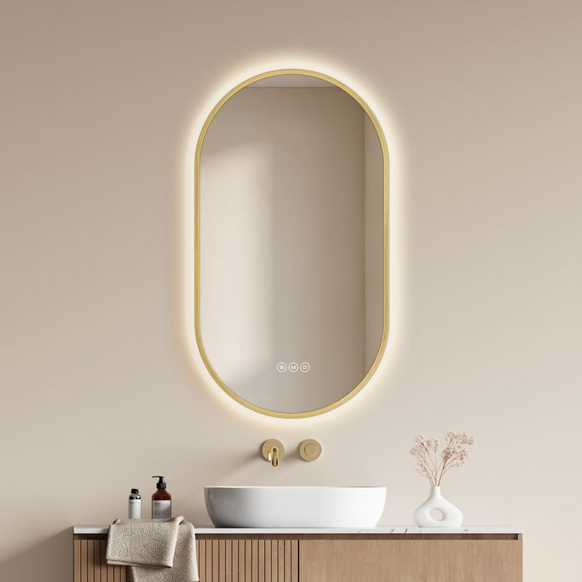 Badezimmerspiegel Glowrim LM37 - 45 × 75 × 2.5 cm / Gold - Bild 23