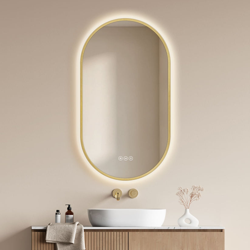 Badezimmerspiegel Glowrim LM37 - 50 × 90 × 2.5 cm / Gold - Bild 28