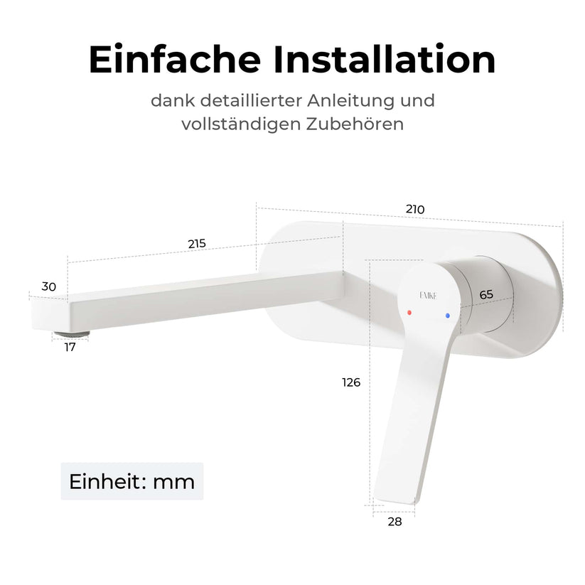Einhebelmischer Wasserhahn XF22 - Weiß matt - Bild 24