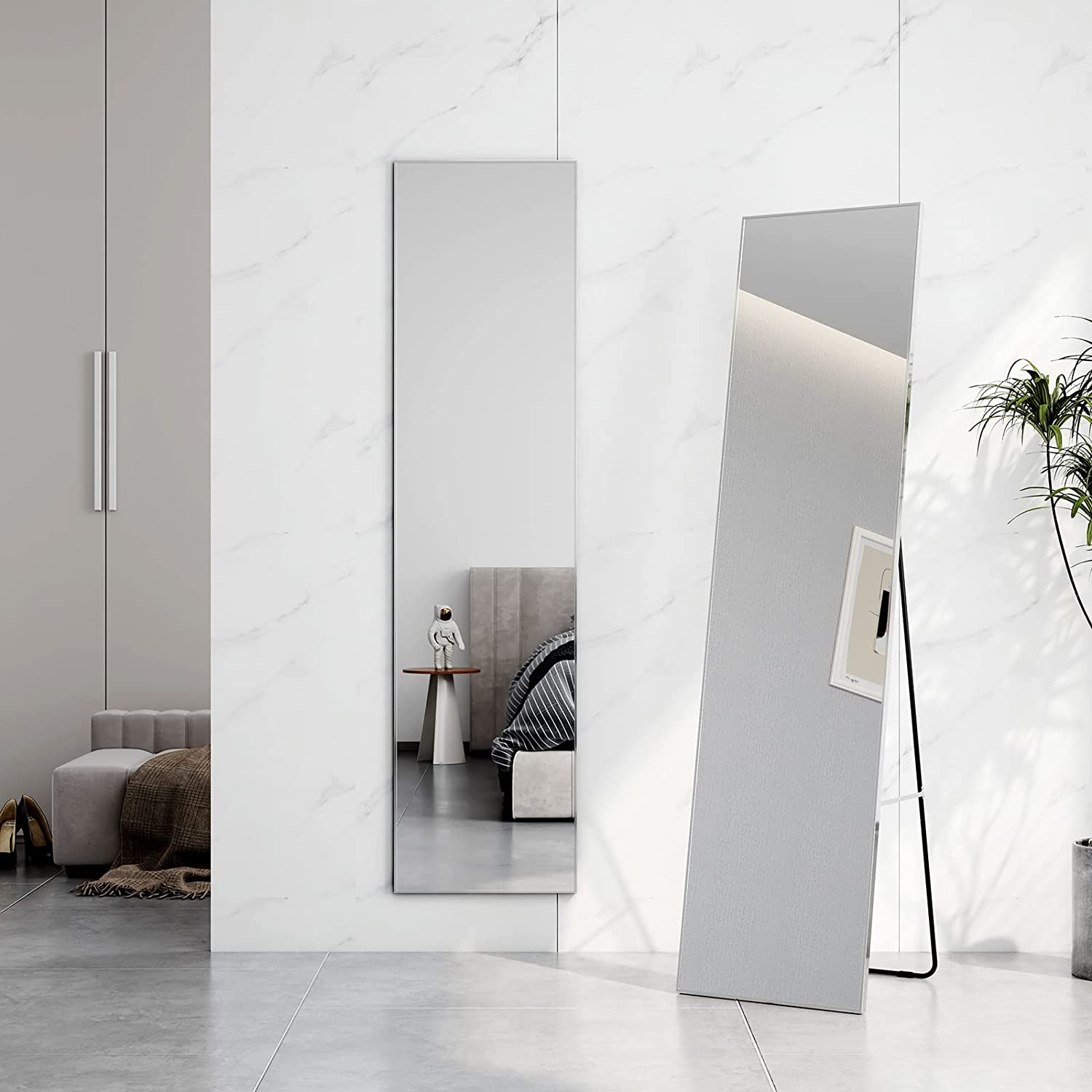 Ganzkörperspiegel, Wandmontage & Standfunktion, 160 cm