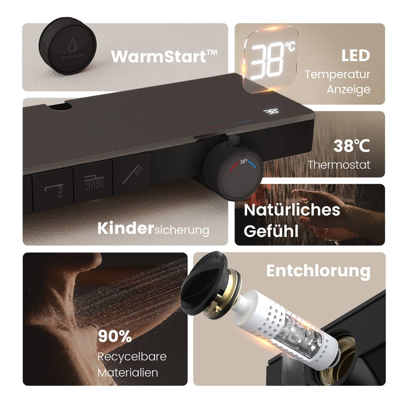 Duschsystem BubbleKids F23 Runde Regendusche - Schwarz - Bild 15