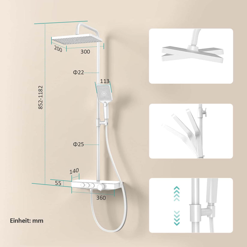Duschsystem Orbflow F09 - Weiß matt - Bild 19