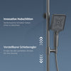 Duschsystem mit Thermostat, Kopf- & Handbrause sowie Glasablage