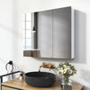 Bad-Spiegelschrank mit 2 Soft-Close-Flügeltüren & kupferfreiem Spiegel, 75–85 × 65 cm