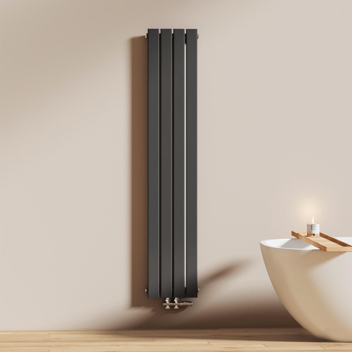 EMKE Heizkörper für Badezimmer und Wohnzimmer, einlagig/doppellagig, Breite (30 cm), Anthrazit/Weiß/Schwarz matt