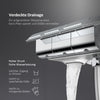 EMKE Duschsystem „F12“ – Thermostat-Duschset mit 260x260 mm Kopfbrause, Handbrause & Einhebelsteuerung, Aufputz, Chrom