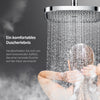 EMKE Duschsystem „F12“ – Thermostat-Duschset mit 260x260 mm Kopfbrause, Handbrause & Einhebelsteuerung, Aufputz, Chrom