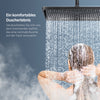 Duschsystem mit Thermostat, Kopf- & Handbrause sowie Glasablage