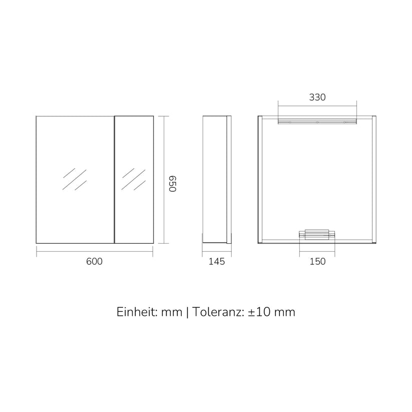 Badezimmer-Spiegelschrank MC9 - 65 × 60 × 14.5 cm - Bild 11