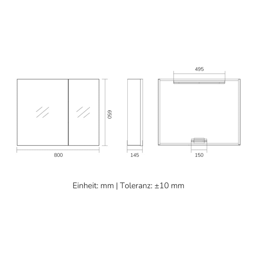 Badezimmer-Spiegelschrank MC9 - 65 × 80 × 14.5 cm - Bild 16