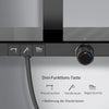 Duschsystem mit Thermostat, großer Glasablage & 3-strahliger Handbrause – Schwarz matt