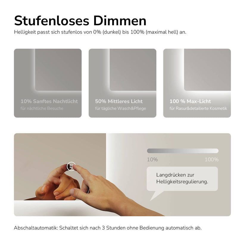 Badezimmerspiegel Glowrim LM09 - 80 x 60 cm / Touch + 3 Farben + Anti-Beschlag - Bild 28